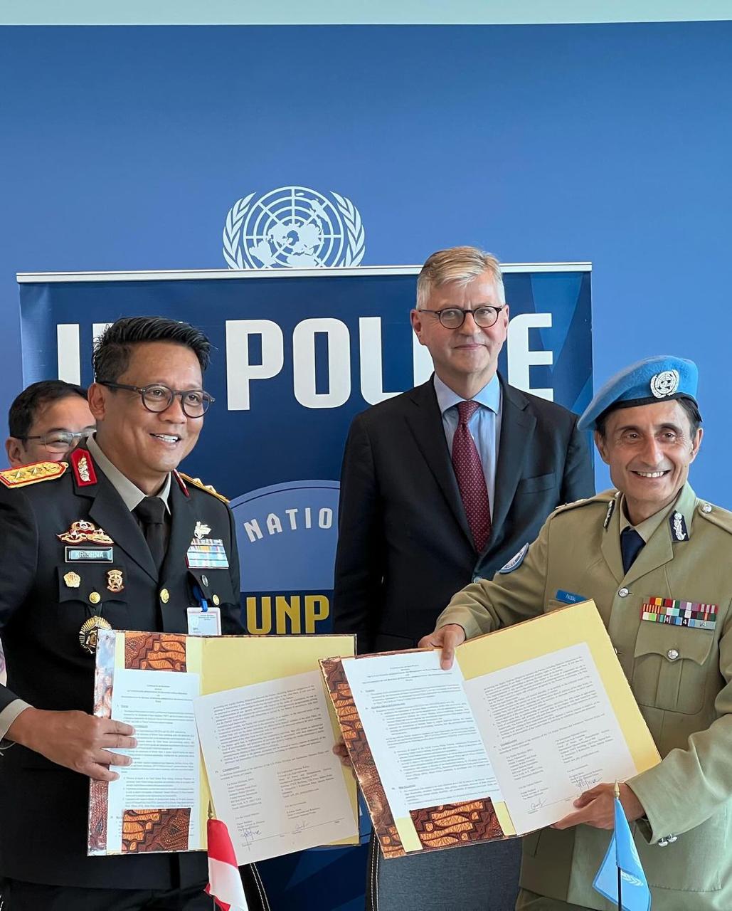 Polri menandatangani kerjasama dengan Kepolisian PBB atau UNPOL. (Dok/Humas Polri)
