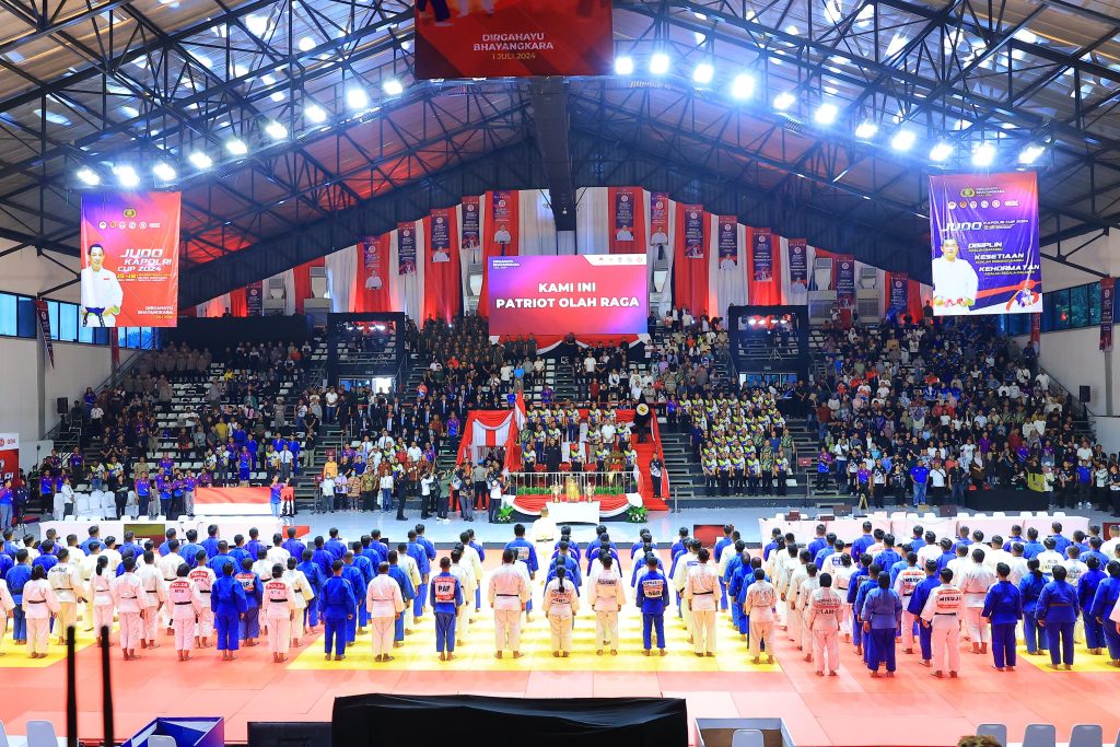 Kejuaraan Judo Kapolri Cup 2024 kembali digelar Polri di GBK Basket Hall, Senayan, Jakarta Pusat, Senin (15/7/2024). (Dok/Humas Polri)