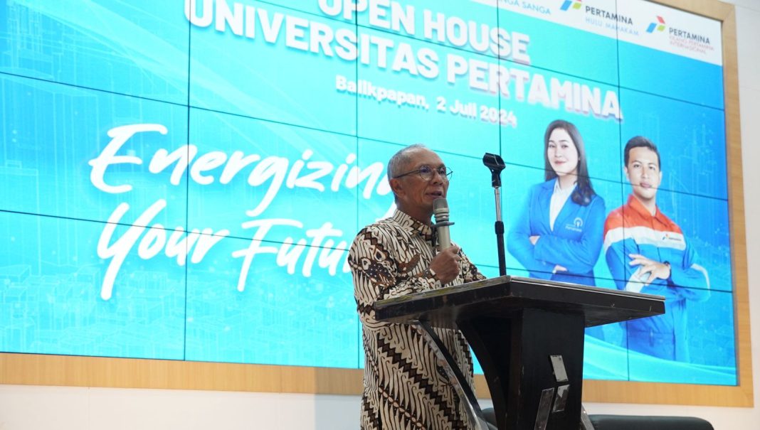 Rektor UPER Prof Wawan dalam memberikan sambutan sekaligus memperkenalkan Universitas Pertamina.