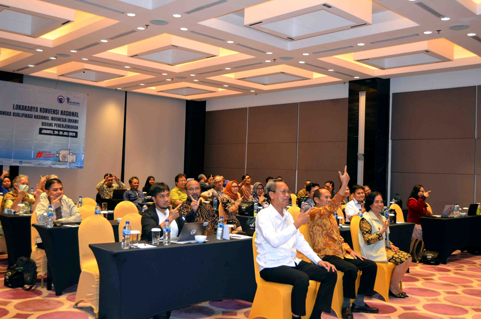 Pustanda Badan Bahasa Kemendikbudristek menggelar Lokakarya Konvensi Nasional RKKNI Bidang Penerjemahan pada 24-26 Juli 2024 di Jakarta. (Dok/Kemendikbudristek)