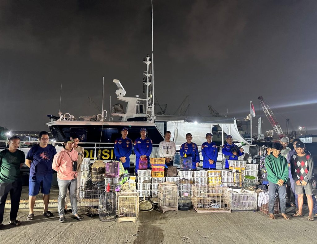 Direktorat Kepolisian Perairan Korpolairud Baharkam Polri berhasil menggagalkan upaya penyelundupan ribuan satwa dilindungi di Perairan Sunda Kelapa, Jakarta Utara. (Dok/Humas Polri)