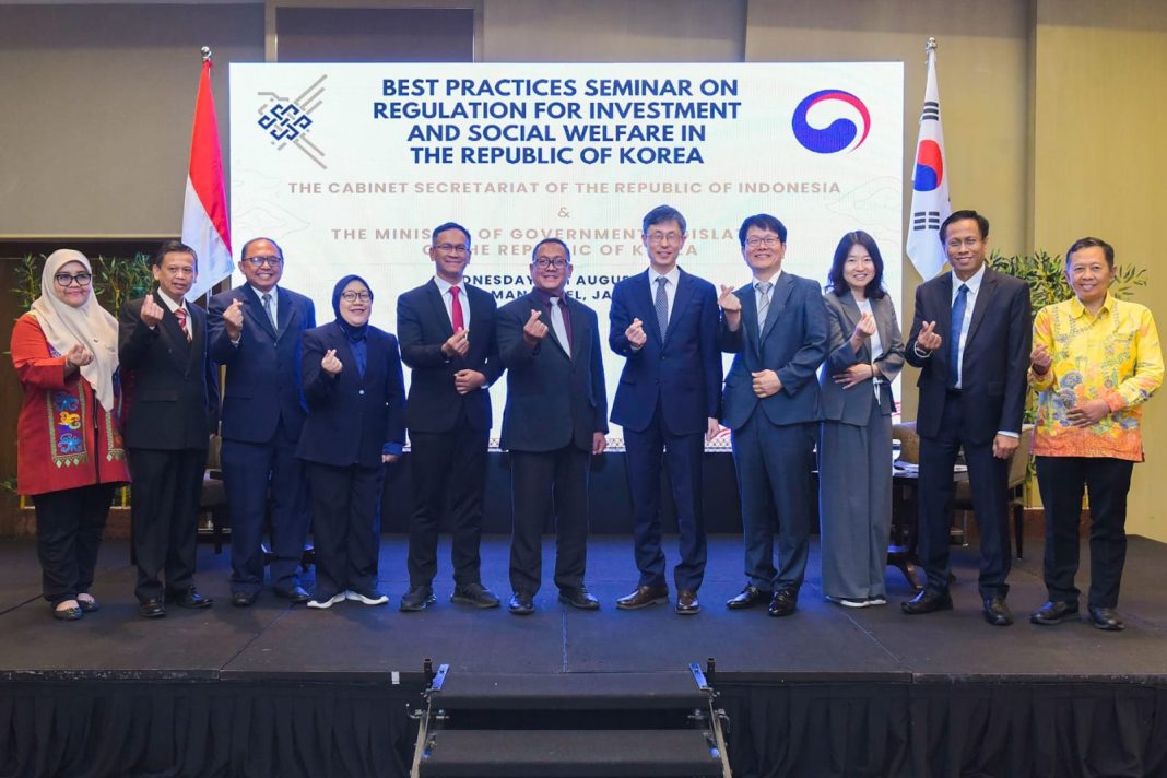 Setkab menggelar Seminar bertema ” Best Practices Seminar on Regulation for Investment and Social Welfare in the Repubic of Korea” di Hotel Pullman Jakarta, Rabu (7/8/2024).