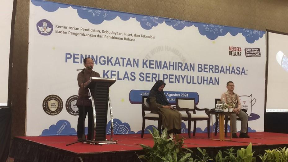 Badan Bahasa di bawah Kemendikbudristek RI menggelar kegiatan Peningkatan Kemahiran Berbahasa: Kelas Seri Penyuluhan pada 19 hingga 21 Agustus 2024 di Jakarta. (Dok/Kemendikbudristek)