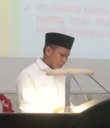 Wabup Sergai Adlin Tambunan menyerahkan nota pengantar Ranperda P-APBD TA 2024 serta Ranperda Penanganan Tindak Pidana Perempuan dan Anak kepada Wakil Ketua DPRD Sergai Samsul Bahri, Senin (26/8/2024). (Dok/Kominfo Sergai)