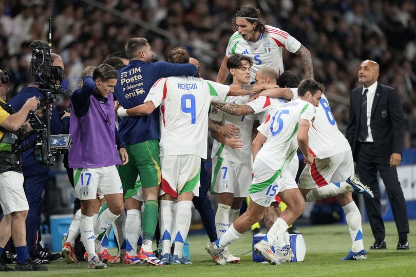 UEFA Nations League 2024/2025: Selebrasi skuad Italia dalam laga Prancis vs Italia di matchday 1 Grup A2