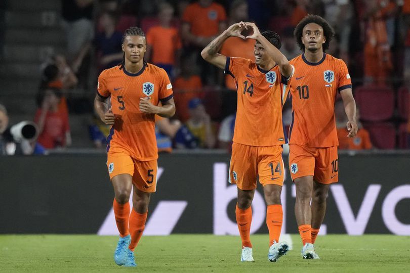 Tijjani Reijnders mencetak gol pada laga Belanda vs Bosnia Herzegovina, Minggu (8/9/2024).