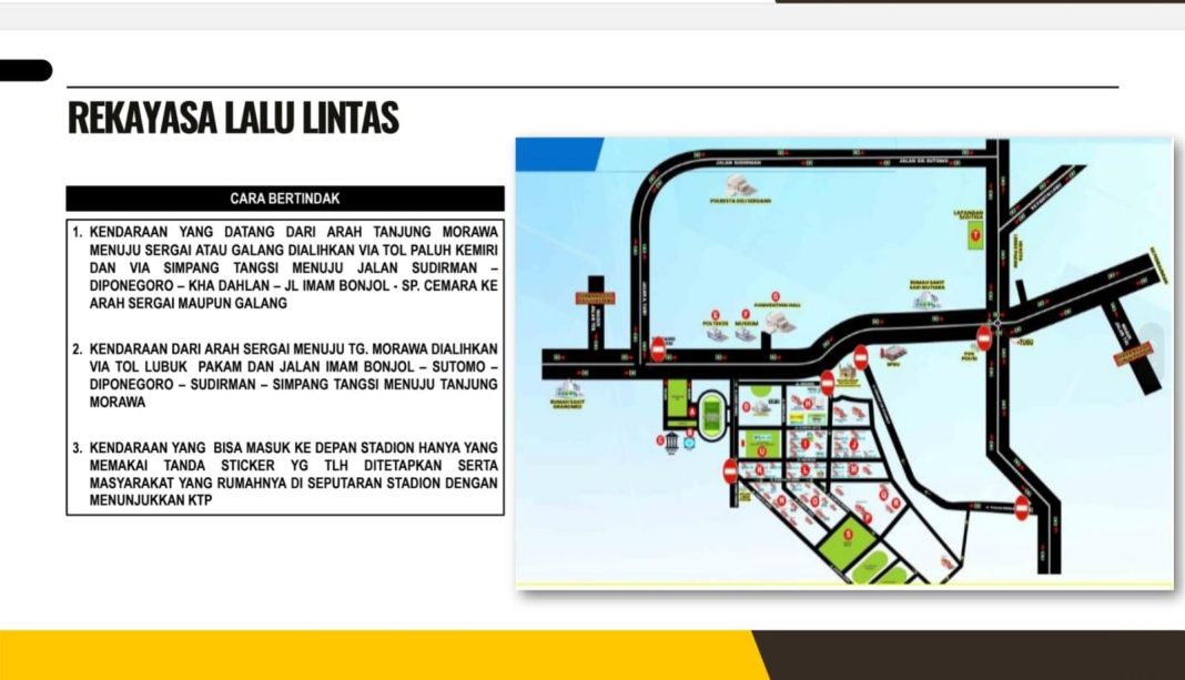 Rute arus lalu lintas terbatas saat Opening Ceremony PON 2024. (Dok/Polda Sumut)