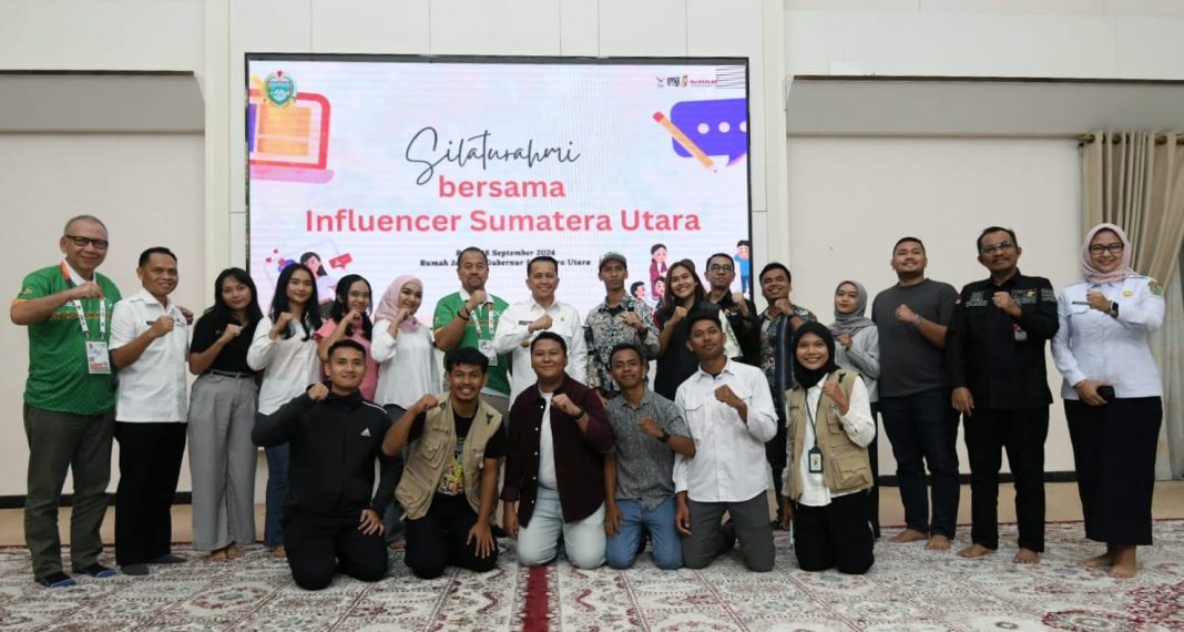 Pj Gubernur Sumut Agus Fatoni bersilaturahmi bersama para influencer Sumut di Rumah Dinas Gubernur Sumut, Jalan Sudirman, Medan, Rabu (18/9/2024). (Foto: Dok/Diskominfinfo)