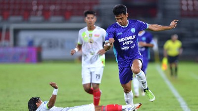 Aji Saka mencetak gol kemenangan Persita Tangerang atas Semen Padang, Minggu (22/9/2024) sore.