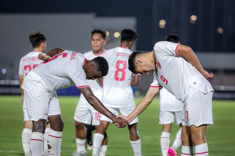 Jens Raven merayakan golnya ke gawang Timnas Timor Leste U-20, Jumat (27/9/2024).