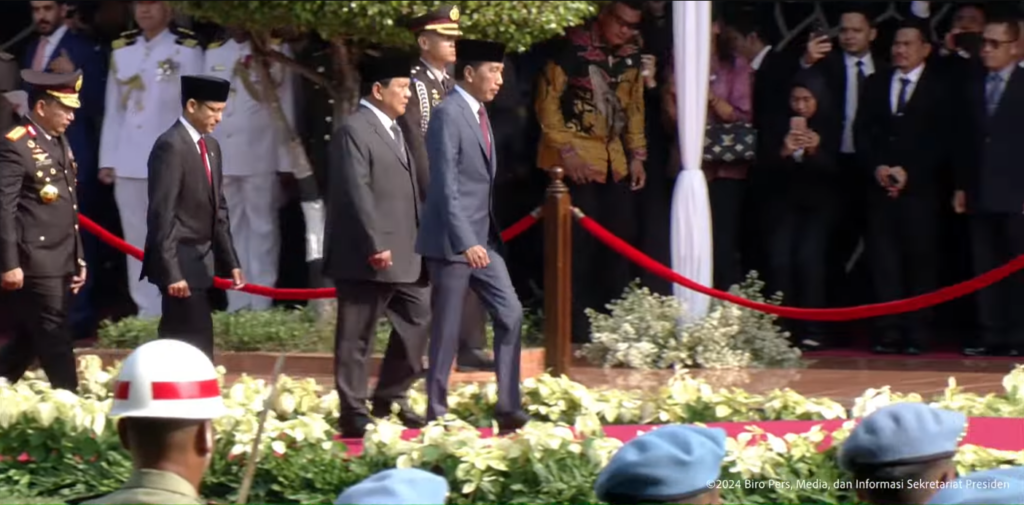 Presiden Jokowi memimpin upacara Peringatan Hari Kesaktian Pancasila, di Monumen Pancasila Sakti, Lubang Buaya, Jakarta Timur, Selasa (01/10/2024). (Dok/BPMI Setpres)