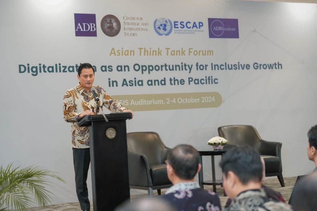 Wakil Menteri Keuangan, Thomas A M Djiwandono dalam Forum Think Tank Asia 2024 di Auditorium CSIS Jakarta, Rabu (2/10/2024). (Dok/Kemenkeu)