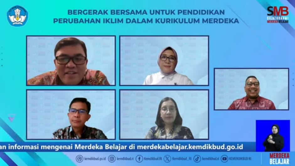 Webinar Silaturahmi Merdeka Belajar episode “Bergerak Bersama untuk Pendidikan Perubahan Iklim dalam Kurikulum Merdeka“, Kamis (10/10/2024). (Dok/Kemendikbudristek)