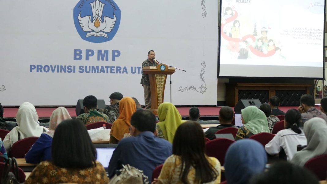 Kemendikbudristek melalui Pusat Penguatan Karakter (Puspeka) dan Direktorat SMA Ditjen Pauddikdasmen, mengadakan Pelatihan Peningkatan Kapasitas Penanganan Kekerasan di Satuan Pendidikan untuk Regional 1. (Dok/Kemendikbudristek)