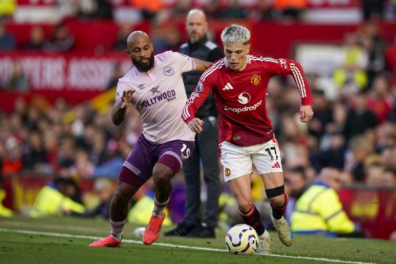 Duel Bryan Mbeumo dan Alejandro Garnacho dalam Manchester United vs Brentford di Premier League 2024/2025, Sabtu (19/10/2024).