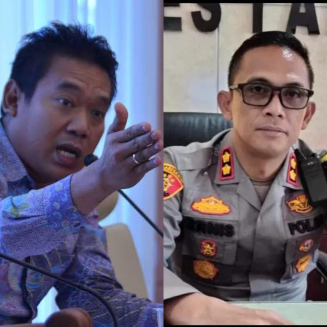 Fungsionaris PDIP Sumut, Sutrisno Pangaribuan (kiri) dan Kapolres Taput AKBP Ernis Sitinjak.