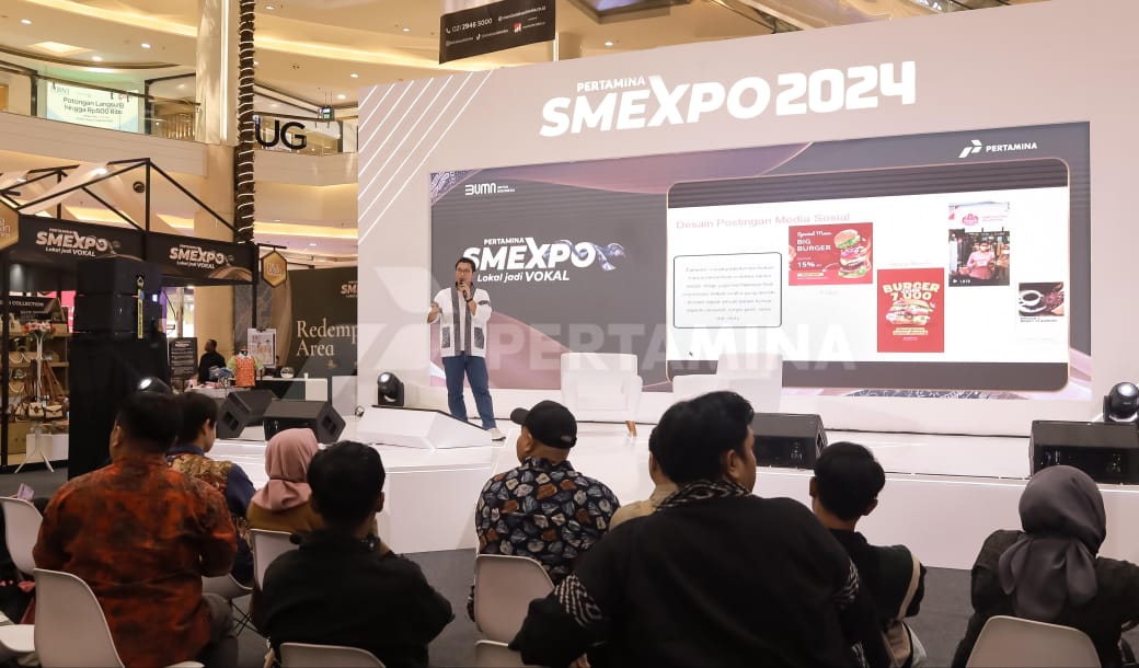 Pertamina Small Medium Enterprise Expo (SMEXPO) 2024 digelar secara hybrid di Mall Kota Kasablanka, Jakarta dan online. (Dok/Pertamina)