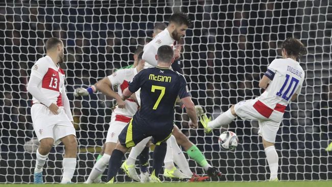 Pertandingan antara Skotlandia dan Kroasia dalam lanjutan UEFA Nations League di Hampden Park, Glasgow, Sabtu (16/11/2024).