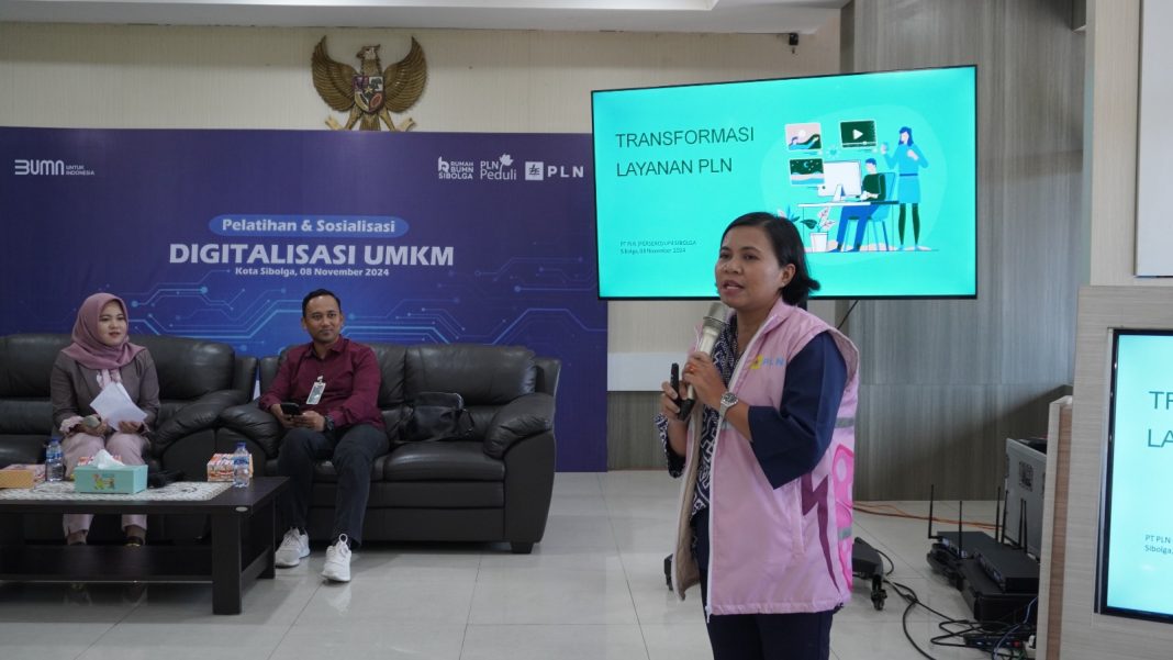 PLN UP3 Sibolga bersama Rumah BUMN Sibolga menggelar Pelatihan dan Sosialisasi Digitalisasi di Ruang Rapat Gembira Lantai 2, PT PLN UP3 Sibolga, Jumat (8/11/2024). (Dok/PLN)