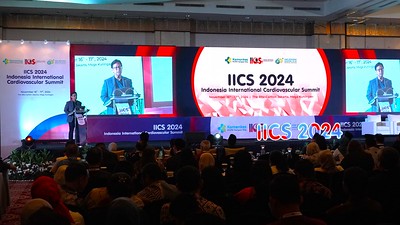 Menteri Kesehatan Budi Gunadi Sadikin memberikan arahan dalam konferensi pers Indonesia International Cardiovascular Summit (IICS) 2024 di Hotel Ritz Carlton Jakarta.