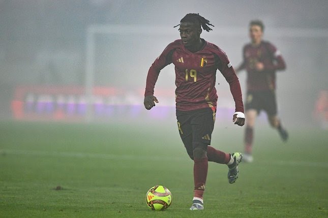 Aksi Johan Bakayoko dalam laga UEFA Nations League antara Israel vs Belgia, Senin (18/11/2024).