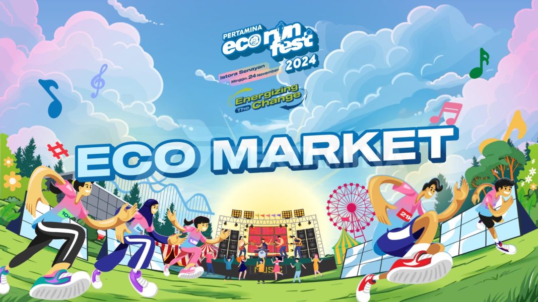 Pertamina Eco RunFest 2024 di Istora Senayan, Jakarta, menampilkan Eco Market dengan berbagai produk UMKM serta kegiatan Eco Print. (Dok/Pertamina)