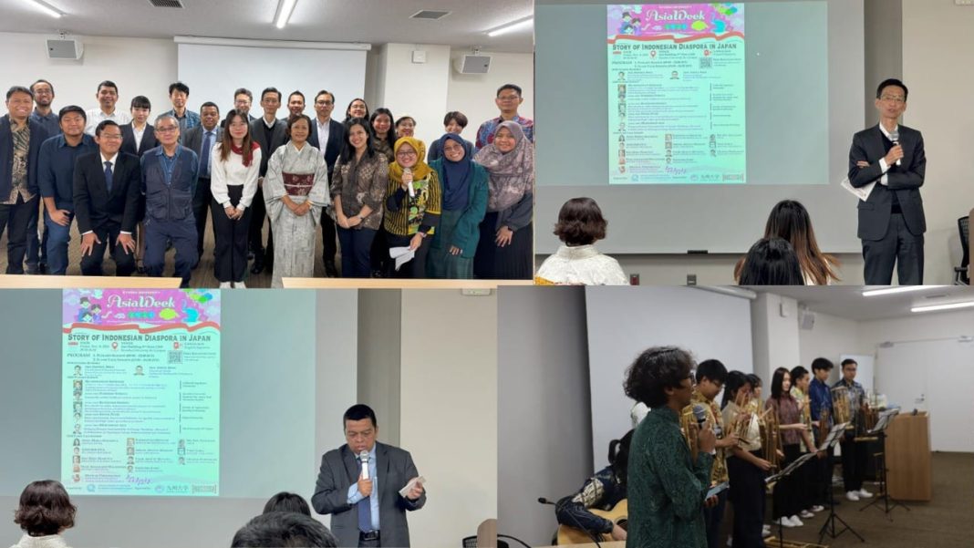 Pembicara dalam sesi 'Story of Indonesian Diaspora in Japan' pada Kyushu University Asia Week 2024, Fukuoka, Jepang. (Dok/Kemendikdasmen)