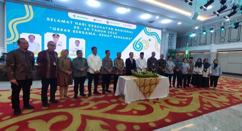 Hari Kesehatan Nasional ke-60 di Aula Raja Inal Siregar, Kantor Gubernur Sumatera Utara, Kamis (28/11/2024).