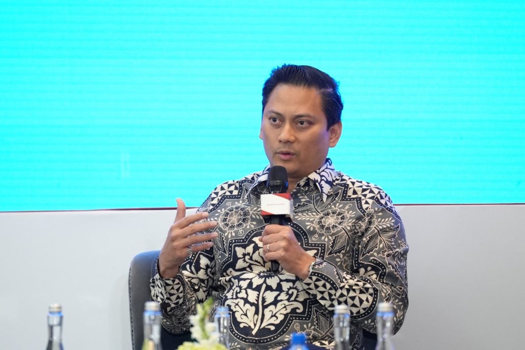 Wakil Menteri Keuangan Thomas A M Djiwandono saat menghadiri Nomura-Verdhana Indonesia Conference 2024 di Jakarta, Rabu (6/11/2024). (Dok/Kemenkeu)