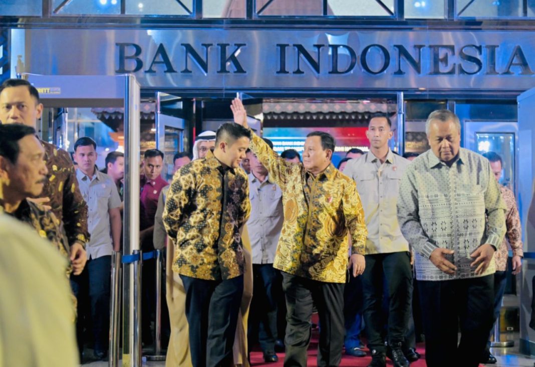 Presiden Prabowo Subianto dalam acara Pertemuan Tahunan Bank Indonesia 2024 di Komplek Perkantoran Bank Indonesia, Jakarta, Jumat (29/11/2024).