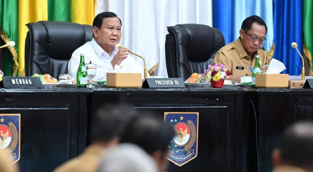 Presiden Prabowo Subianto menghadiri Rapat Koordinasi Pengendalian Inflasi Tahun 2024 di Sasana Bhakti Praja, Kementerian Dalam Negeri, Jakarta, Senin, (9/12/2024).