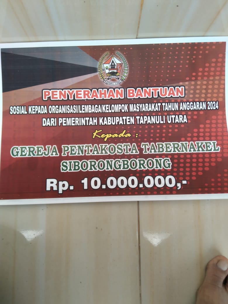 Bansos kepada beberapa Gereja dan Ormas tahap kedua dengan jumlah bervariasi secara simbolis sudah diserahkan beberapa bulan lalu, namun belum dibayar secara tunai hingga Senin (23/12/2024) sore.