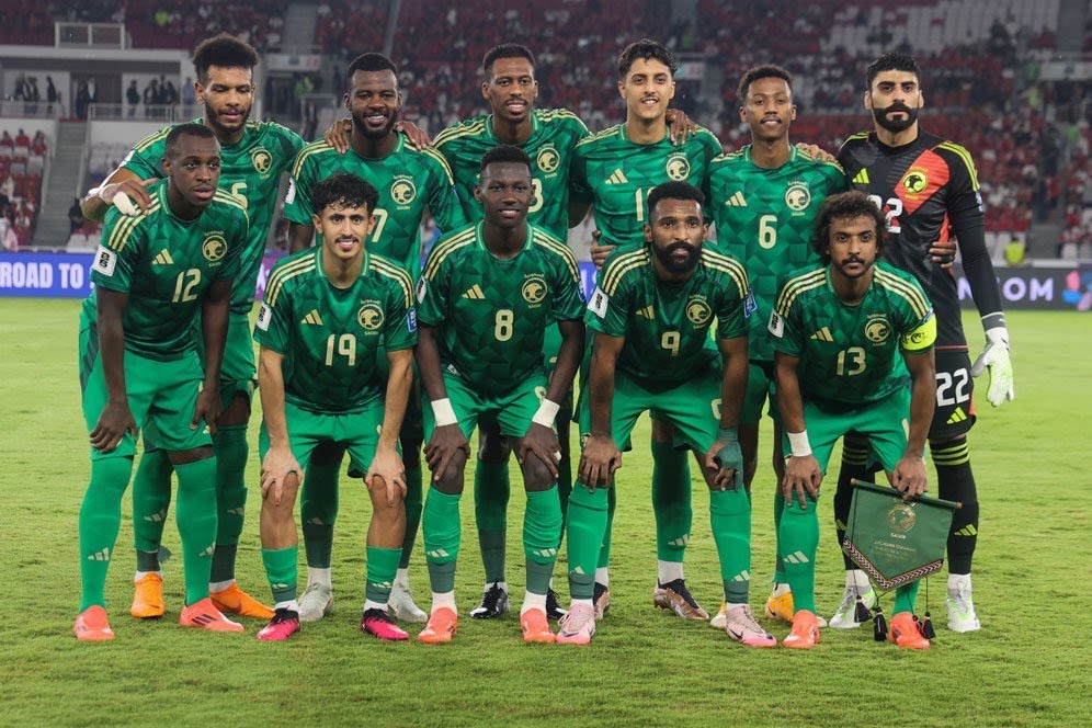 Starting XI Arab Saudi pada laga lawan Indonesia di Stadion Gelora Bung Karno.