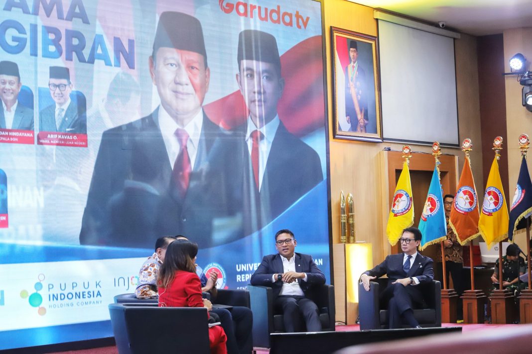 Wamentan Sudaryono dalam acara Event Special 3 Bulan Prabowo-Gibran di Universitas Pertahanan, Bogor, Jawa Barat, Jumat (24/1/2025). (Dok/Humas PKH)