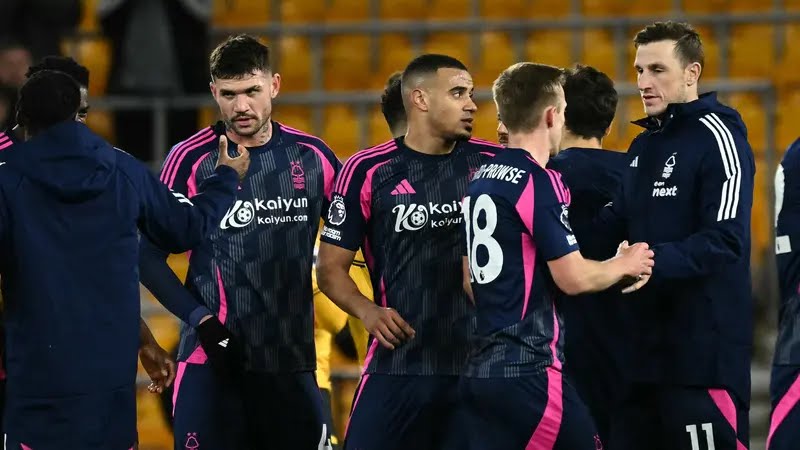 Skuad Nottingham Forest usai mengalahkan Wolves dengan skor telak 3-0 di ajang Liga Inggris 2024/2025.