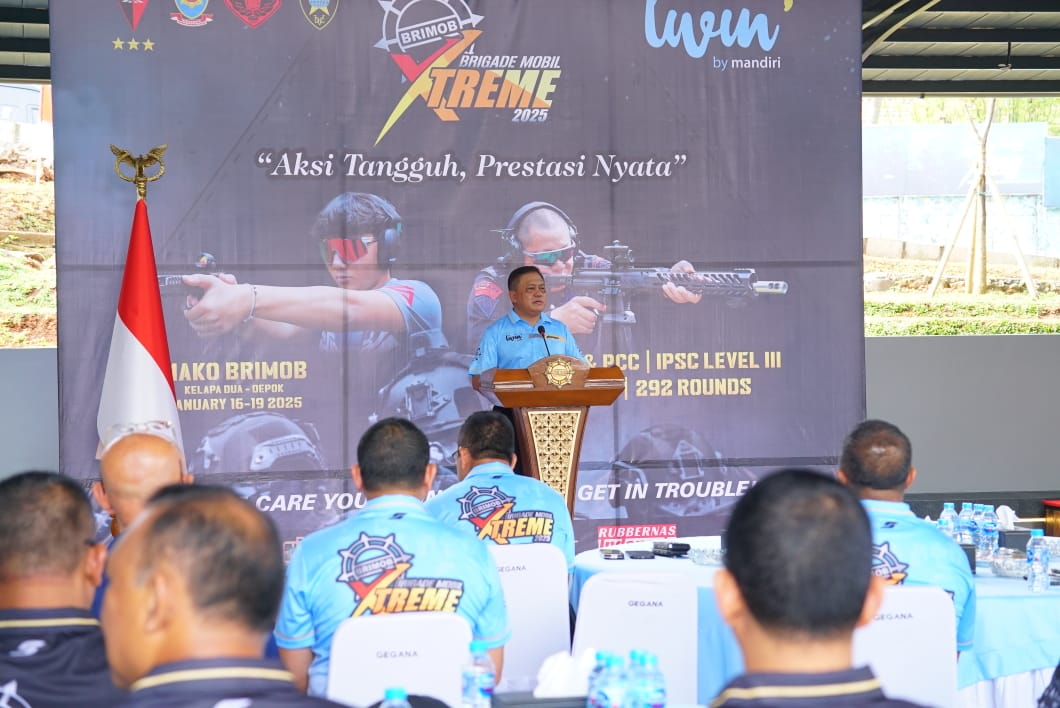 Komandan Korps Brimob Polri Komjen Pol Imam Widodo membuka Kejuaraan Menembak Internasional Brimob Xtreme 2025 di Lapangan Tembak Hoegeng Iman Santoso, Depok.