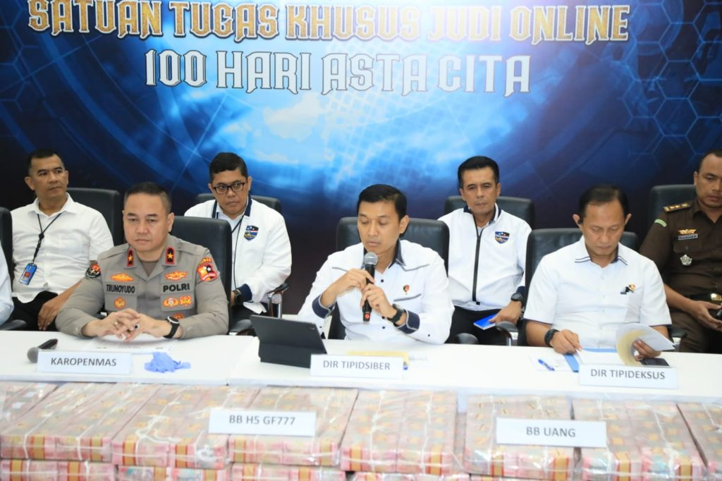 Direktorat Tindak Pidana Siber Polri berhasil menyita aset senilai Rp5,18 M dari pengungkapan kasus judi online Agen138.