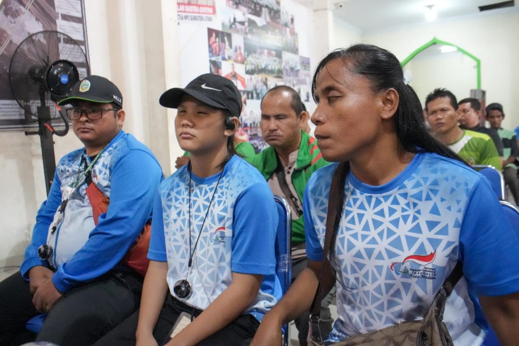 Musyawarah Olahraga Kota NPC Medan yang digelar di Aula NPC Sumut, Senin (20/01/2025), dihadiri oleh para pengurus dan perwakilan atlet disabilitas.