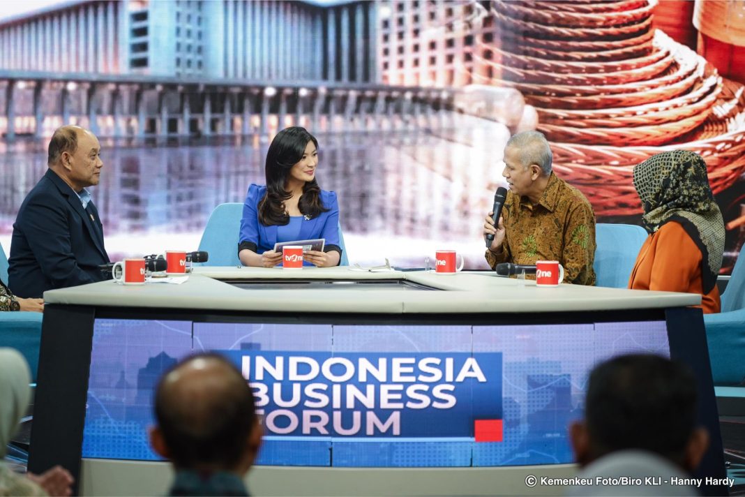 Wakil Menteri Keuangan (Wamenkeu) Anggito Abimanyu berbicara dalam talkshow “Indonesia Business Forum” di Jakarta, Rabu (5/3/2025). (Dok/Kemenkeu)