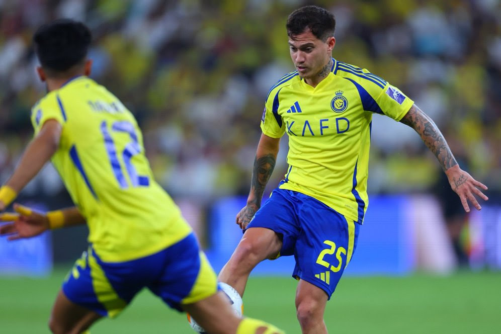 Aksi Otavio di laga Al Nassr vs Kawasaki Frontale, Liga Champions Asia 2024/2025.