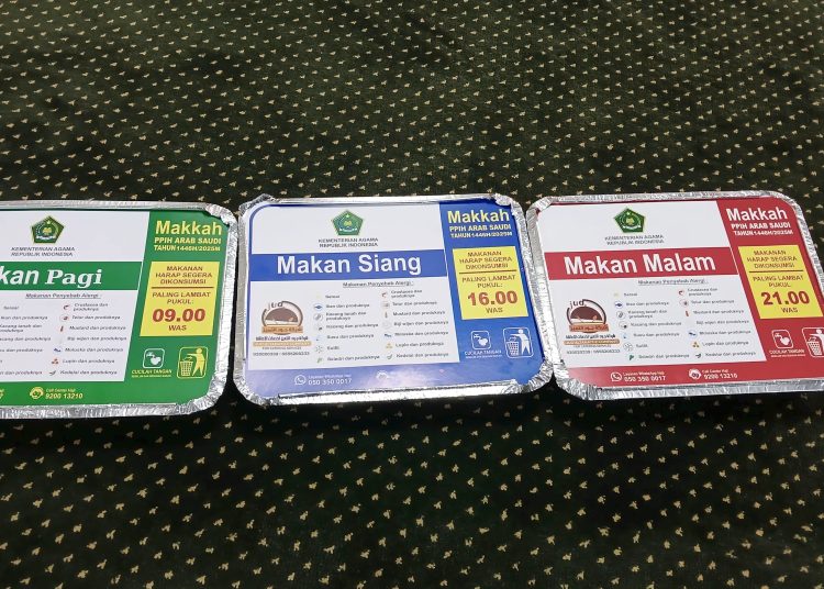 Kotak saji makanan jemaah haji Indonesia di Makkah. (Dok/Kemenkes)